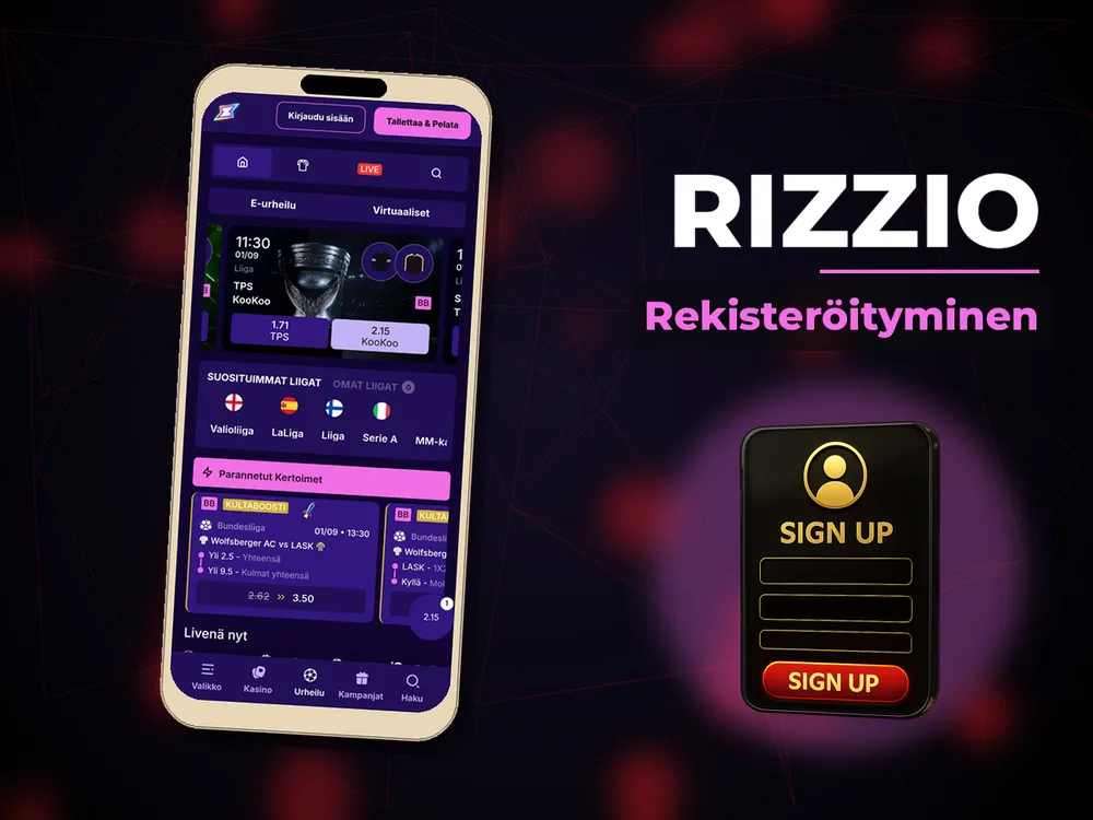 rizzio - Rekisteröityminen